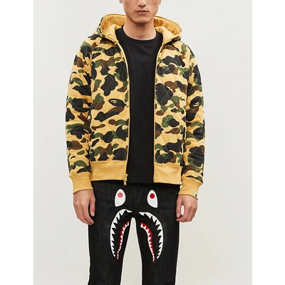 A Bathing Ape Camouflage-print Cotton-jersey Hoody In Yellow