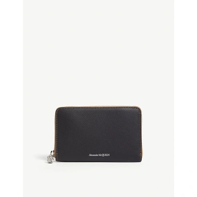 Alexander Mcqueen Leather Medium Zip-around Wallet In Black