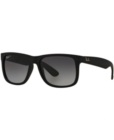 Ray Ban Ray-ban Polarized Sunglasses, Rb4165 Justin Gradient In Grey