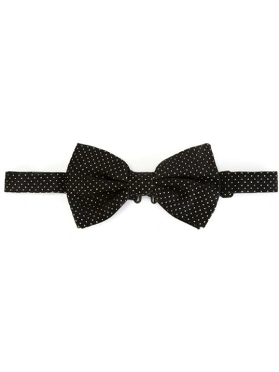 Dolce & Gabbana Micro Dot Bow Tie In Black