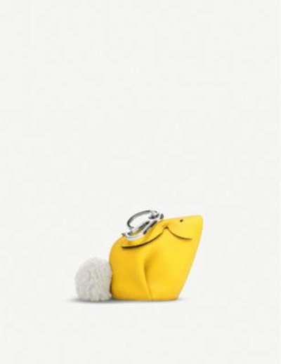 Loewe Bunny Leather Charm In Yellow