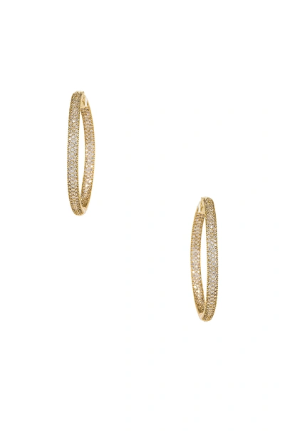 Joolz By Martha Calvo Tubular Pave Hoops In Gold In Metallic Gold