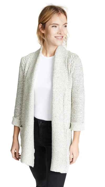 Bb Dakota Cable Knit Cardigan In Ivory/black