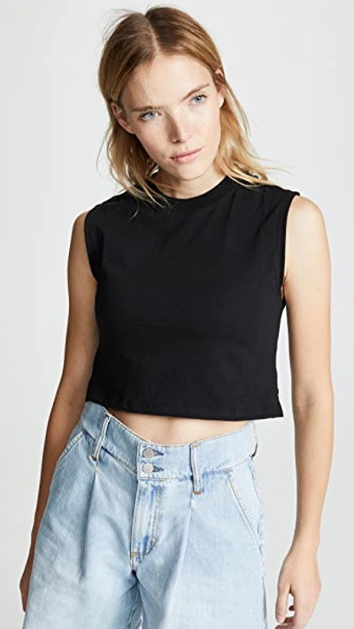 Hanes X Karla The Sleeveless Crop Tee In Black