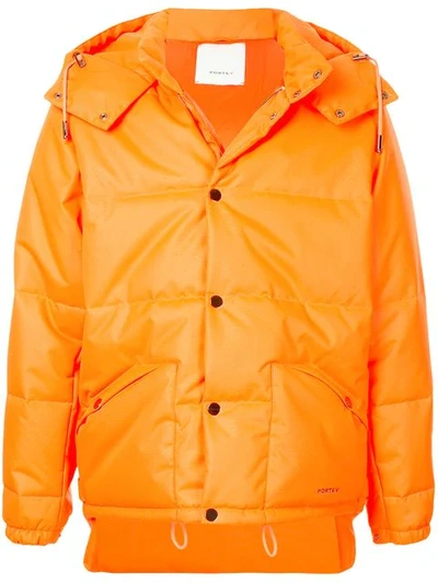 Ports V Padded Shell Jacket In Orange