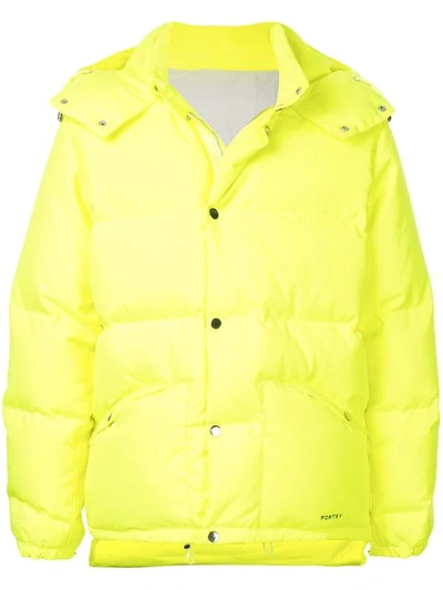 Ports V Hooded Puffer Jacket In Yellow