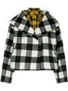 N°21 Oversized Lapel Layered Check Jacket In Multicolour