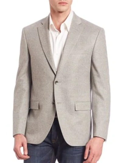 Saks Fifth Avenue Collection Two-button Cashmere Blazer In Grey