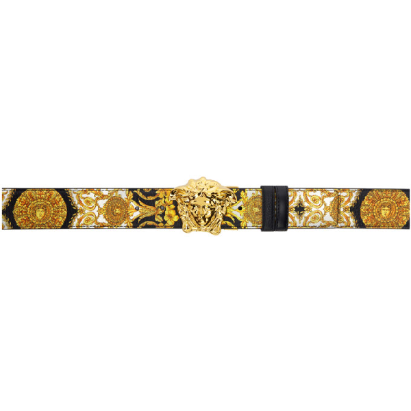 gold hibiscus print palazzo belt