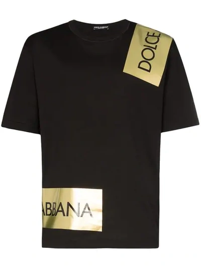 Dolce & Gabbana Dolce And Gabbana Black Tape Logo T-shirt In Multi