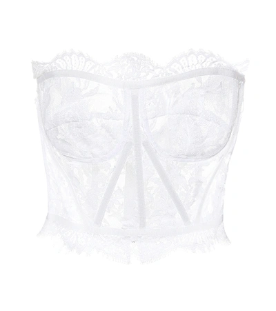 Dolce & Gabbana Chantilly Lace Bustier Top In White