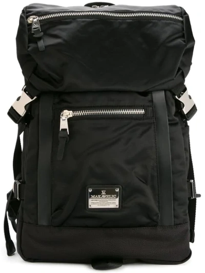 Makavelic Zip Detail Backpack In Black