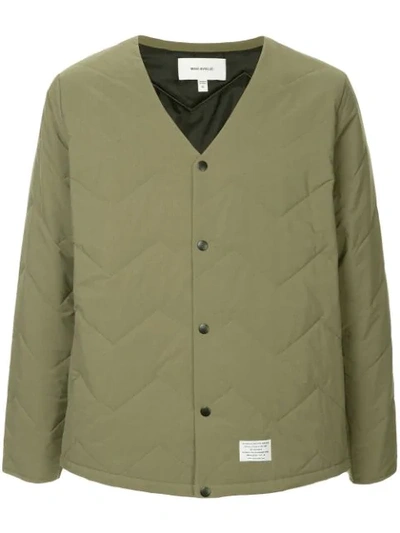 Makavelic Quilted V-neck Jacket In Green