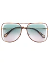 Chloé Floating Frame Sunglasses In Brown