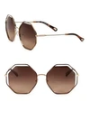 Chloé Poppy Octagon Sunglasses In Havana Brown