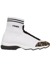 Fendi Sock Style Sneakers In White