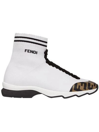 Fendi Sock Style Sneakers In White