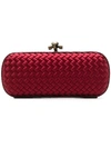 Bottega Veneta Impero Ayers-trim Stretch Knot Clutch Bag In Red