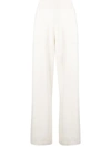 Barrie Ribbed Waistband Trousers In White