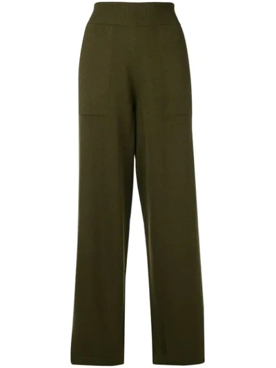 Barrie Knitted Wide-leg Trousers In Green