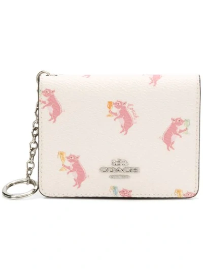 Coach Small Printed Wallet In White