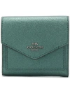 Coach Foldover Small Wallet In Green