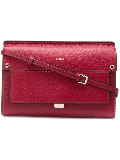 Furla Structured Crossbody Bag In Red