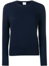 Barrie Ribbed Neck Jumper In Blue
