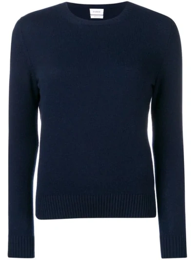 Barrie Ribbed Neck Jumper In Blue
