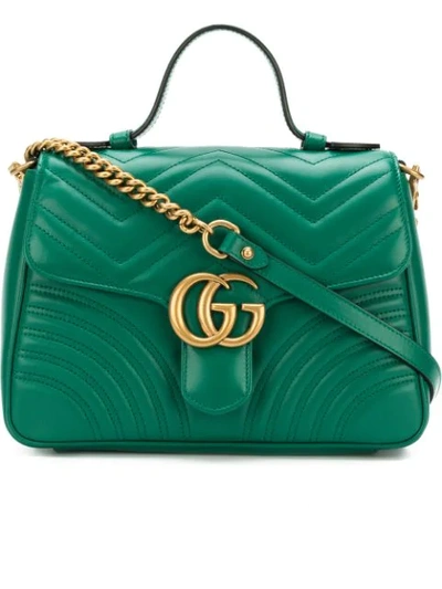 Gucci Gg Marmont Small Top Handle Bag - Green