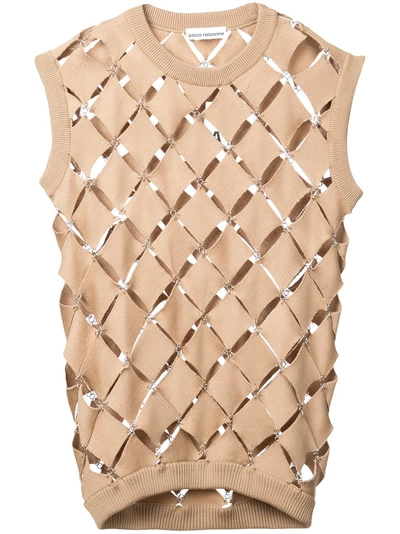 Paco Rabanne Diamond Cut-out Sweater Vest - Brown