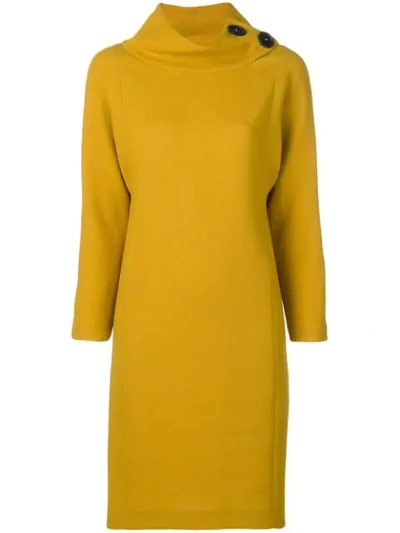 Antonelli Funnel Neck Dress - Yellow