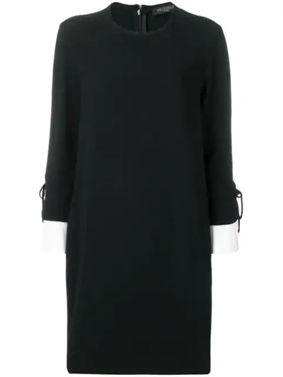 Antonelli Contrast Cuff Dress In Black