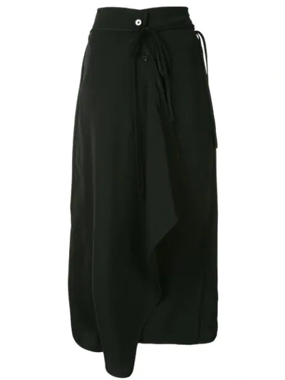 Lemaire Wrap Midi Skirt In Black