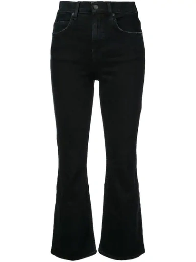 Proenza Schouler Pswl Cropped Flare Jeans In Black