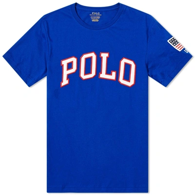Polo Ralph Lauren Usa Logo Crew Tee In Blue | ModeSens