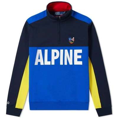 Polo Ralph Lauren Alpine Half Zip Sweat In Blue