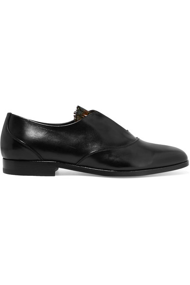 Rupert Sanderson Neville Feather-trimmed Glossed-leather Brogues | ModeSens