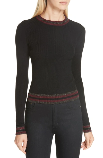 A.l.c Tenney Metallic Stripe Sweater In Black Multi Stripe