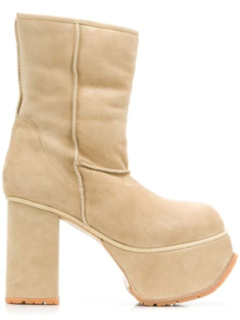 shearling short boots