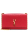 Saint Laurent Kate Small Grain De Poudre Crossbody Bag On Chain In Red