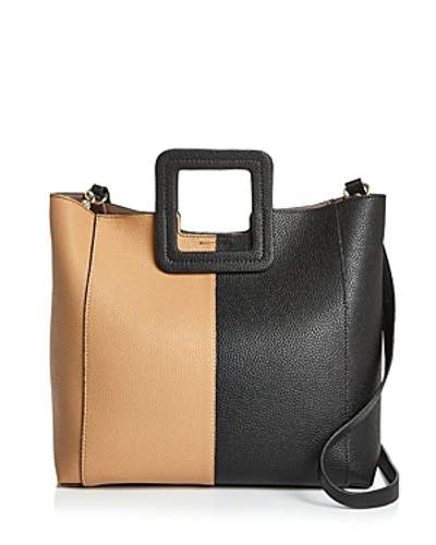 Tmrw Studio Antonio Color Block Leather Satchel In Black/brown/gold