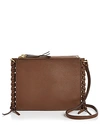 Annabel Ingall Everly Pebbled Leather Crossbody In Brown/gold