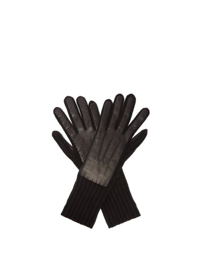 Burberry Cashmere And Lambskin Gloves In Black