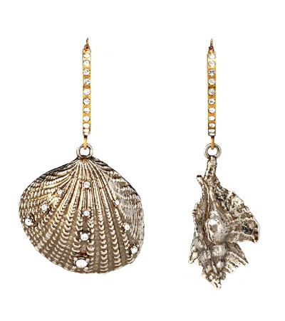Alexander Mcqueen Silver And Gold-tone Swarovski Crystal Hoop Earrings