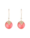 Alexis Bittar Crystal Embellished Sphere Drop Earrings In Coral/gold