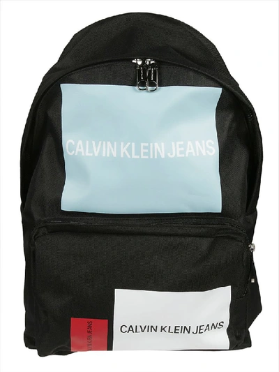 Calvin Klein Logo Backpack In Basic