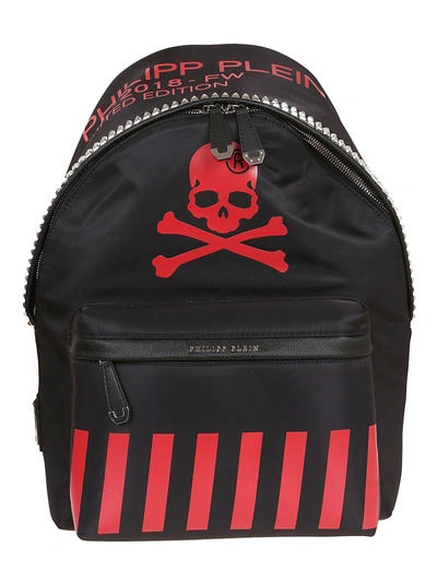 Philipp Plein Backpack Red Philipp Plein Skull Backpack In Black