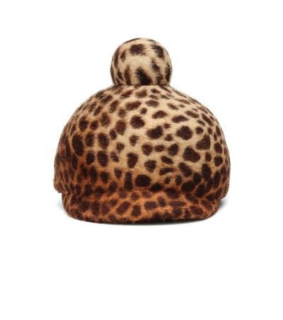 Lola Hats Toy Soldier Leopard-print Felt Hat In Brown