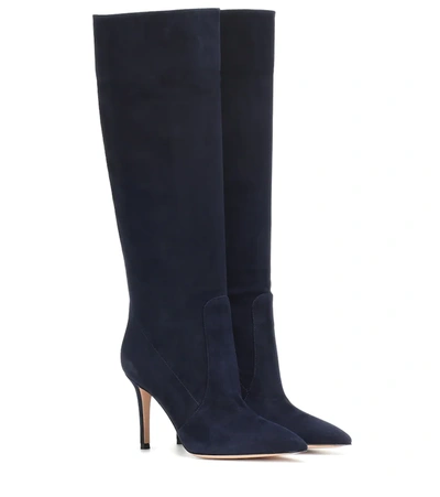 Gianvito Rossi Slouchy 85 Knee-high Suede Boots In Navy